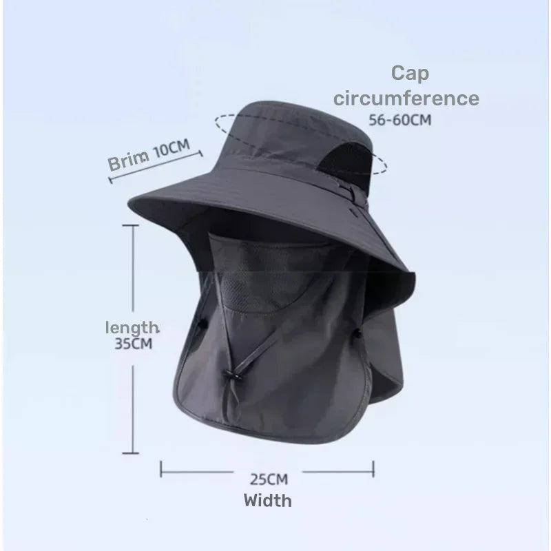 Summer UV Protection Sun Hat with Neck Flap | Outdoor Fishing, Hiking & Camping Bucket Cap