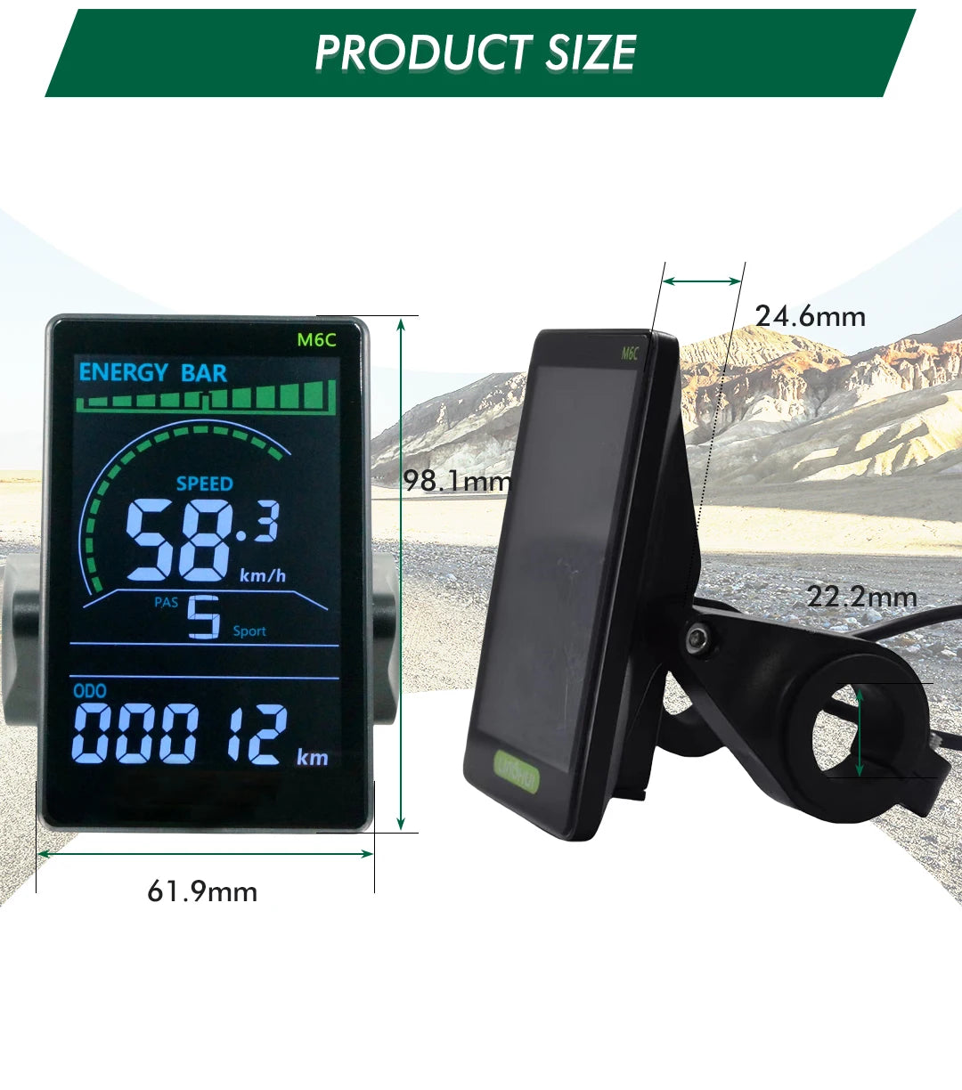 UART2 M6C Electric Bike Speedometer