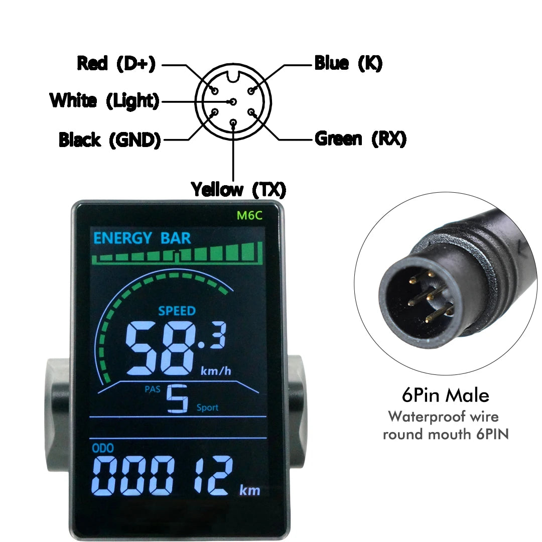 UART2 M6C Electric Bike Speedometer