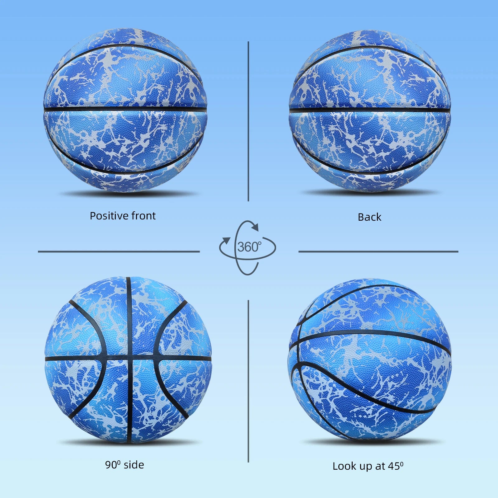 Luminous Night Basketball | Size 5/6/7 Glow in the Dark Composite Leather Ball for Indoor & Outdoor Play