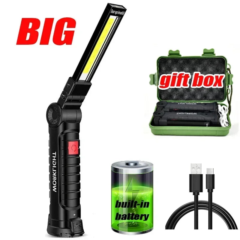 Rechargeable Work Light with Magnetic Base & Hook