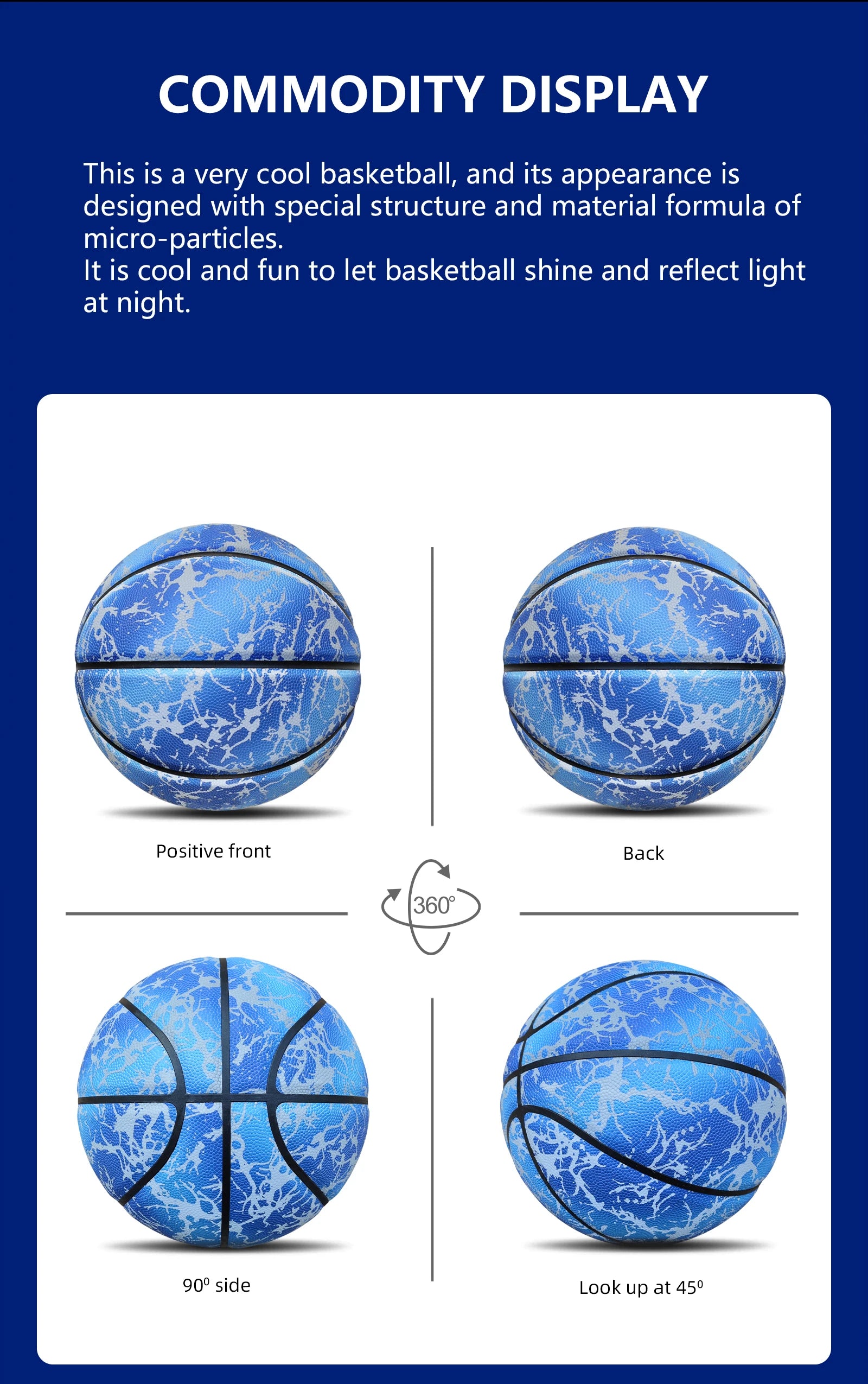 Luminous Night Basketball | Size 5/6/7 Glow in the Dark Composite Leather Ball for Indoor & Outdoor Play