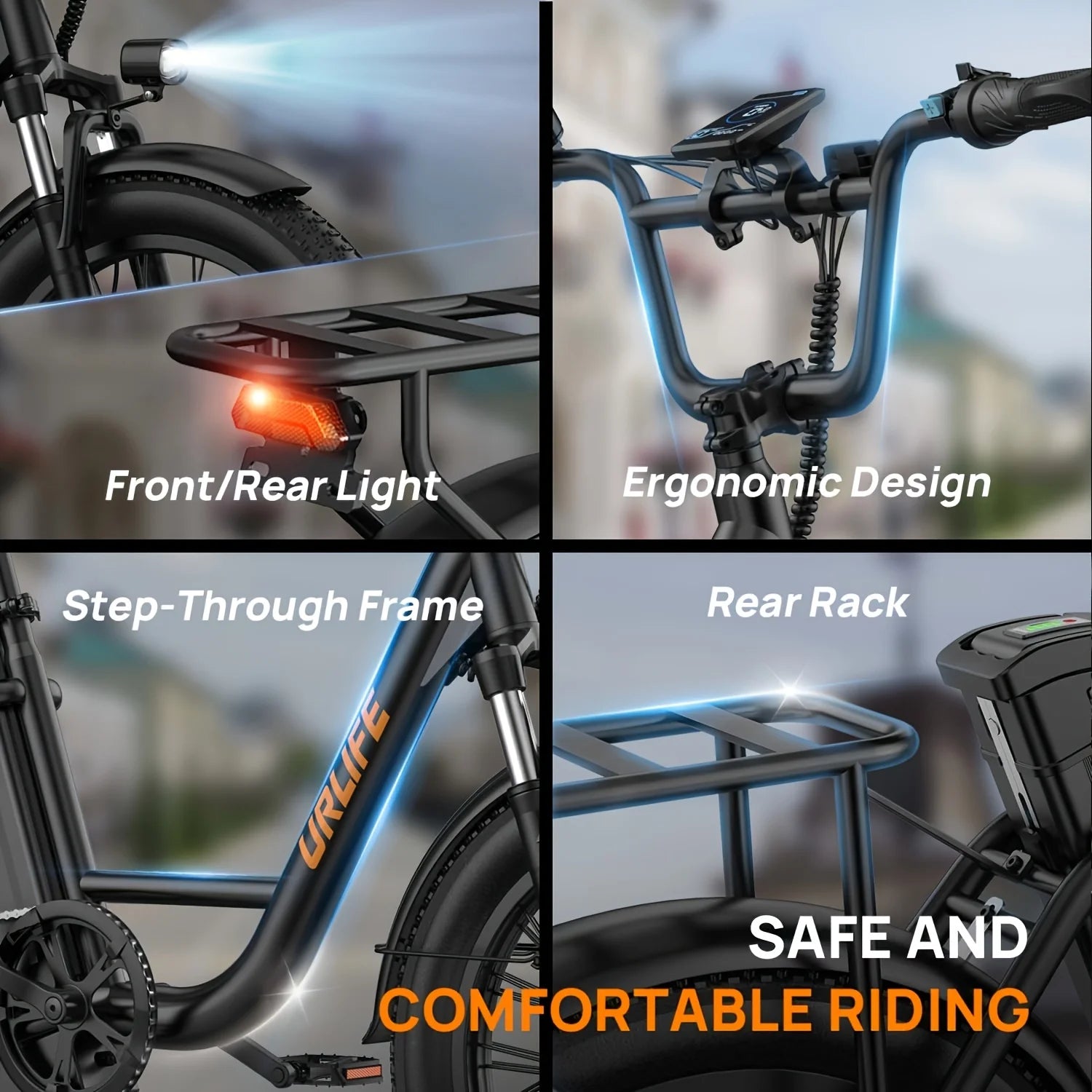 1000W E20 Electric Bike 48V 13Ah Removable Battery 20"x3" Fat Tire 7-Speed