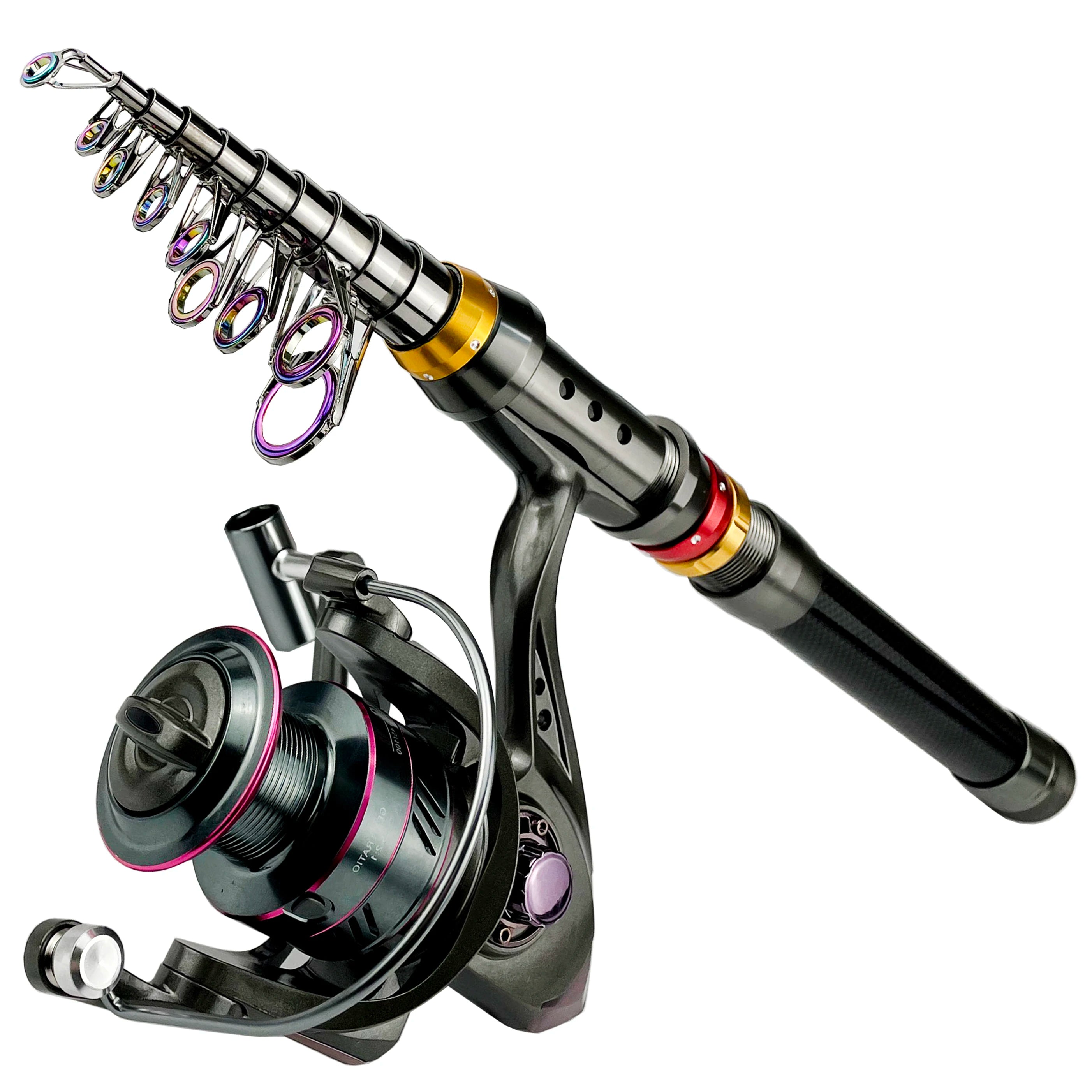 Carbon Fiber Telescopic Fishing Rod & Spinning Reel Combo