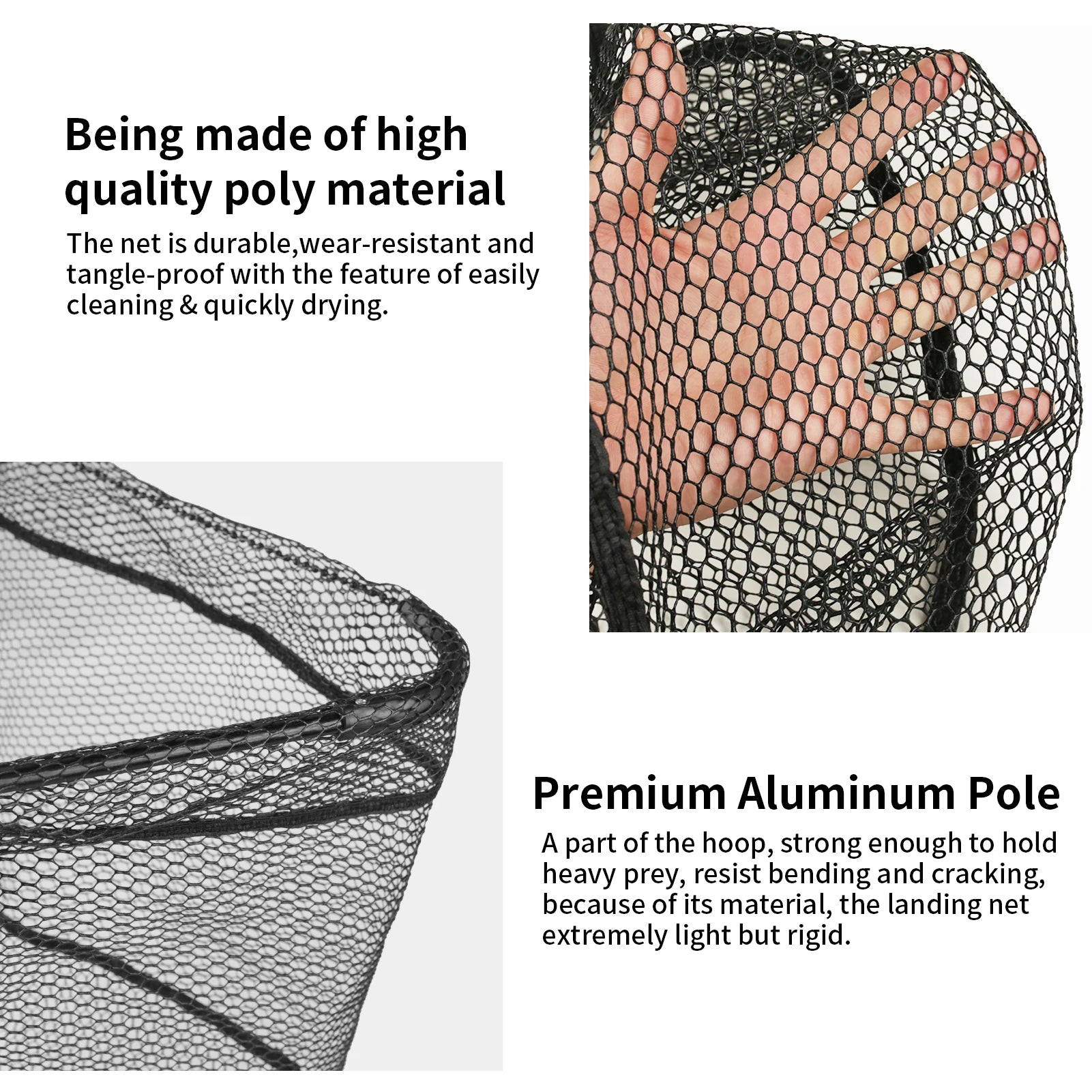 Telescopic Aluminum Fishing Landing Net | Durable Folding Mesh Net for Safe Catch & Release (55cm / 130cm / 190cm)