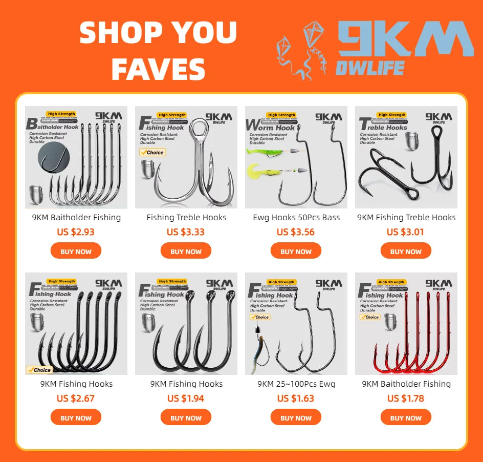 50Pcs EWG Worm Hooks – Wide Gap Texas Rig Fishing Hooks for Bass, Freshwater & Saltwater (Sizes 10# to 8/0#)