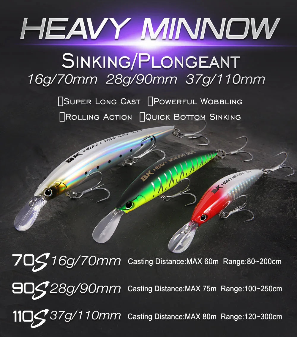FSTK Heavy Sinking Minnow Fishing Lures
