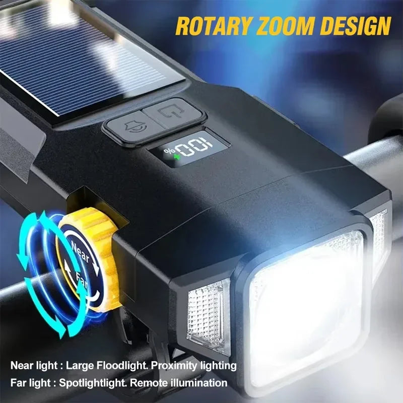 000mAh 2000LM Solar Powered Bike Light