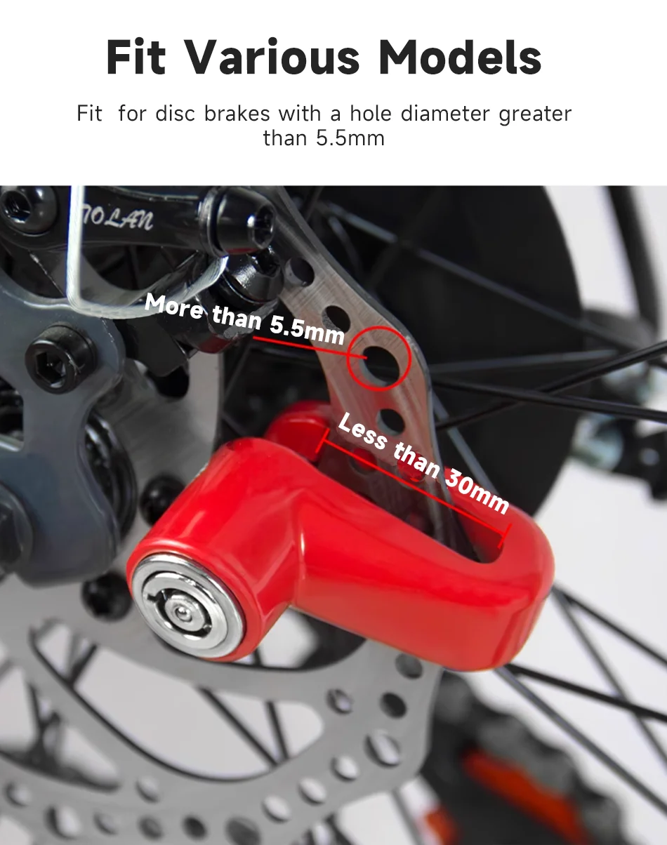 Waterproof Alarm Disc Lock – Metal Anti-Theft Brake Lock