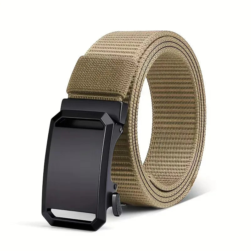 Automatic Buckle Tactical Belt | Durable Canvas Waist Belt for Men Outdoor, Hunting, Training, Casual Wear