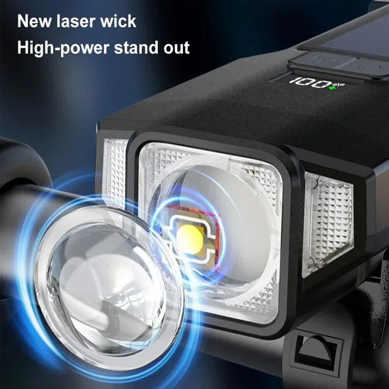 000mAh 2000LM Solar Powered Bike Light