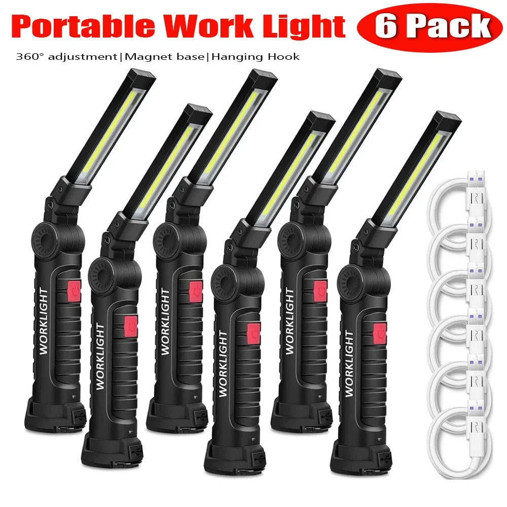 Rechargeable Work Light with Magnetic Base & Hook