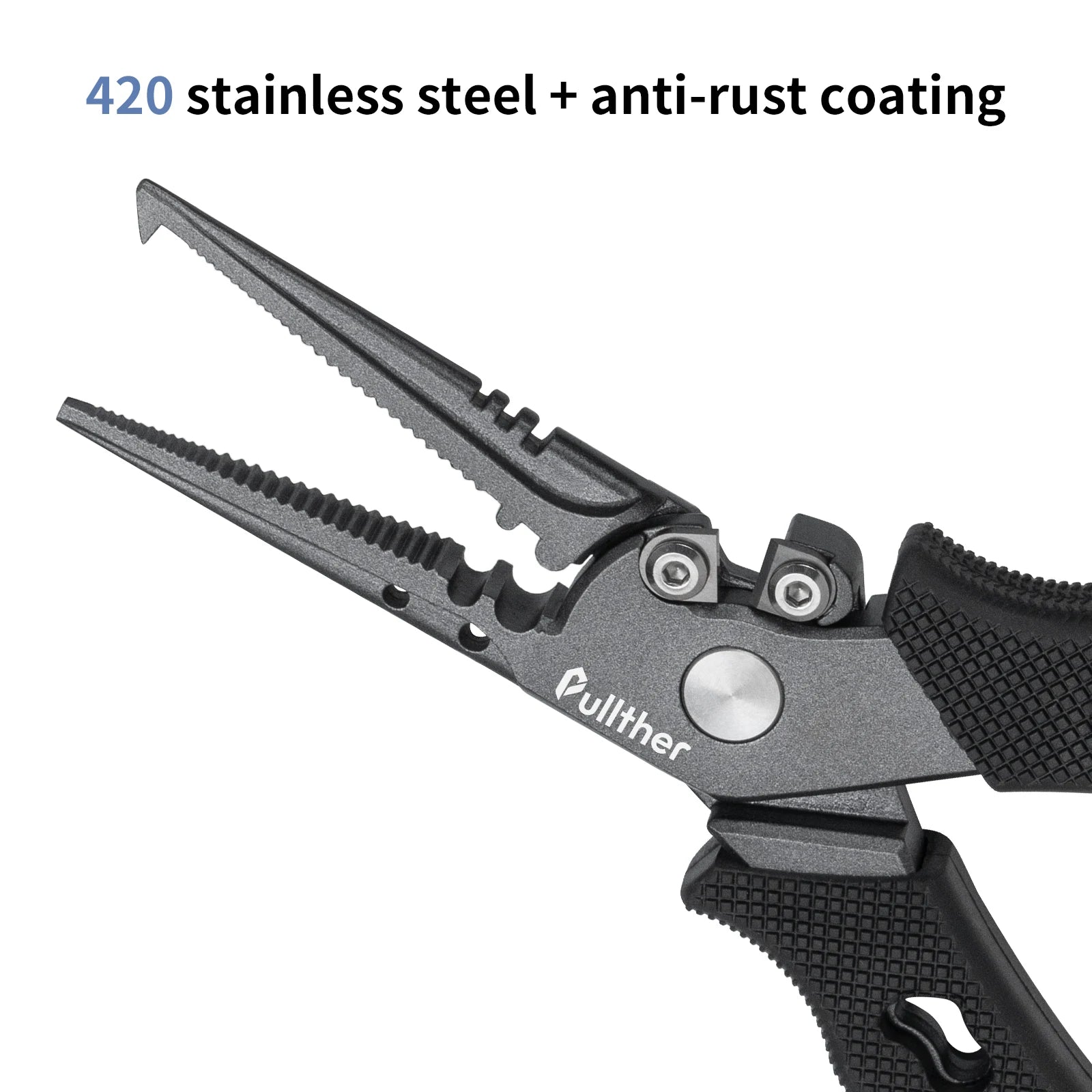 Pullther Stainless Steel Fishing Pliers | Multifunction Braid Cutters, Crimper & Hook Removerer Pliers Set Fishing Tackle Tools