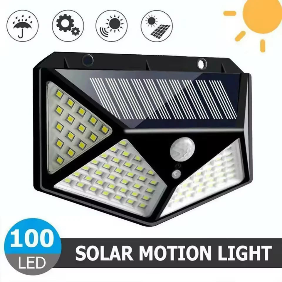 100 LED Solar Wall Lamp | Outdoor Waterproof Motion Sensor Street & Garden Light