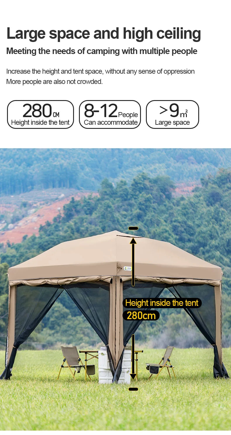 10x10 FT Pop Up Canopy Tent with Sidewalls Outdoor Event Gazebo Shelter